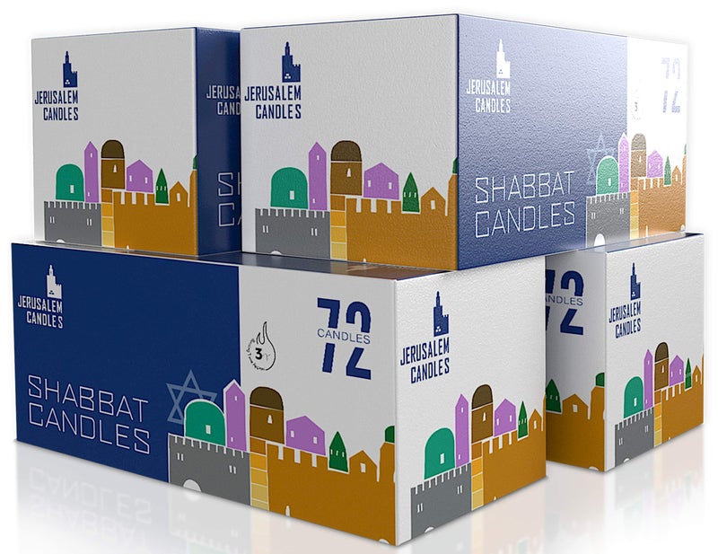 Jerusalem Candles Shabbat Candles - Traditional Shabbos Candles - 3 Hour - 1-Pack x 72 Count - Image 1